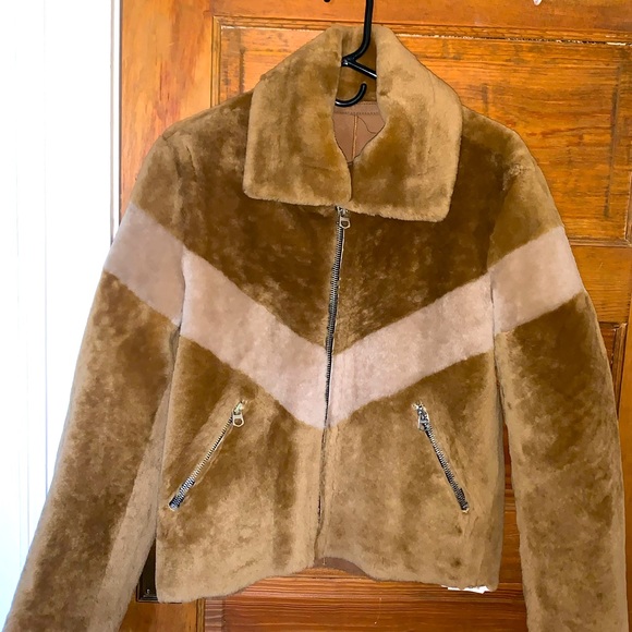 Sandro Samantha Shearling jacket, size 1FR - Picture 4 of 12
